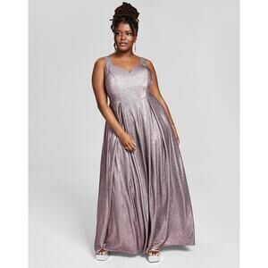 B Darlin Women's Metallic Prom Evening Dress Fuschia/Silver Plus Size 18W
